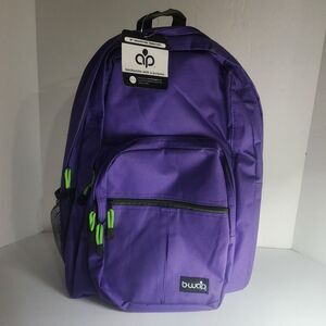 B-wap Purple Backpack W/lime Green Zipper Pulls